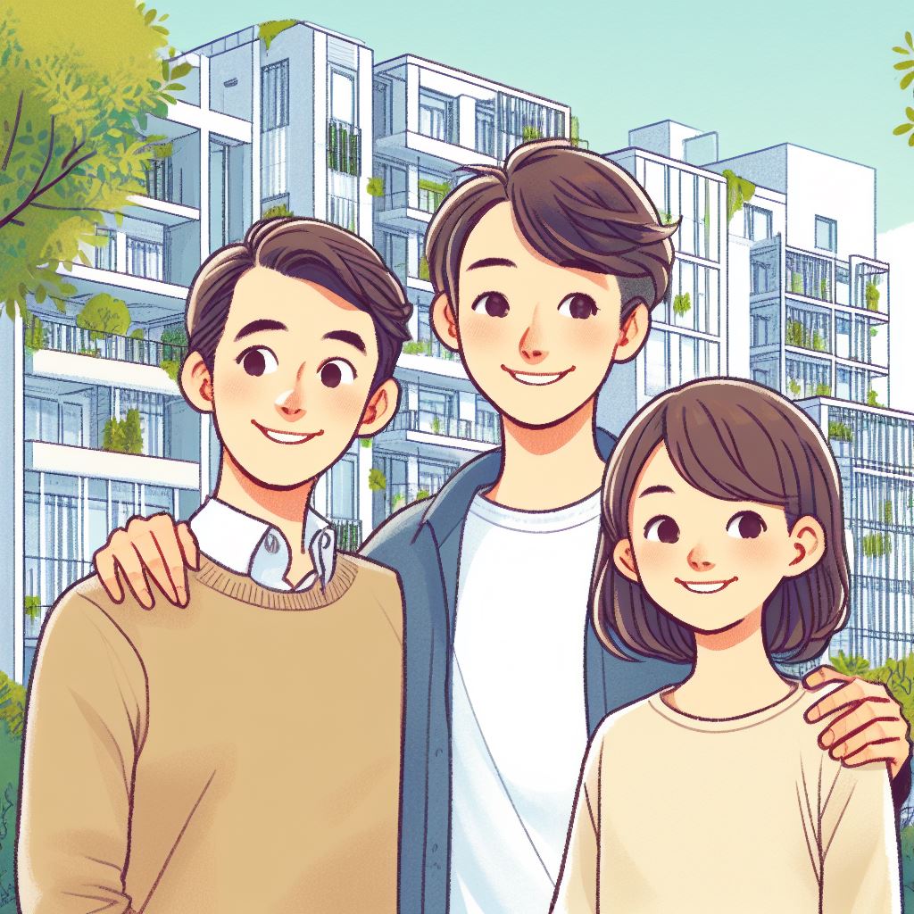 東京で3人家族が暮らす家の外観